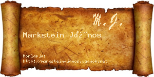 Markstein János névjegykártya