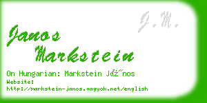 janos markstein business card